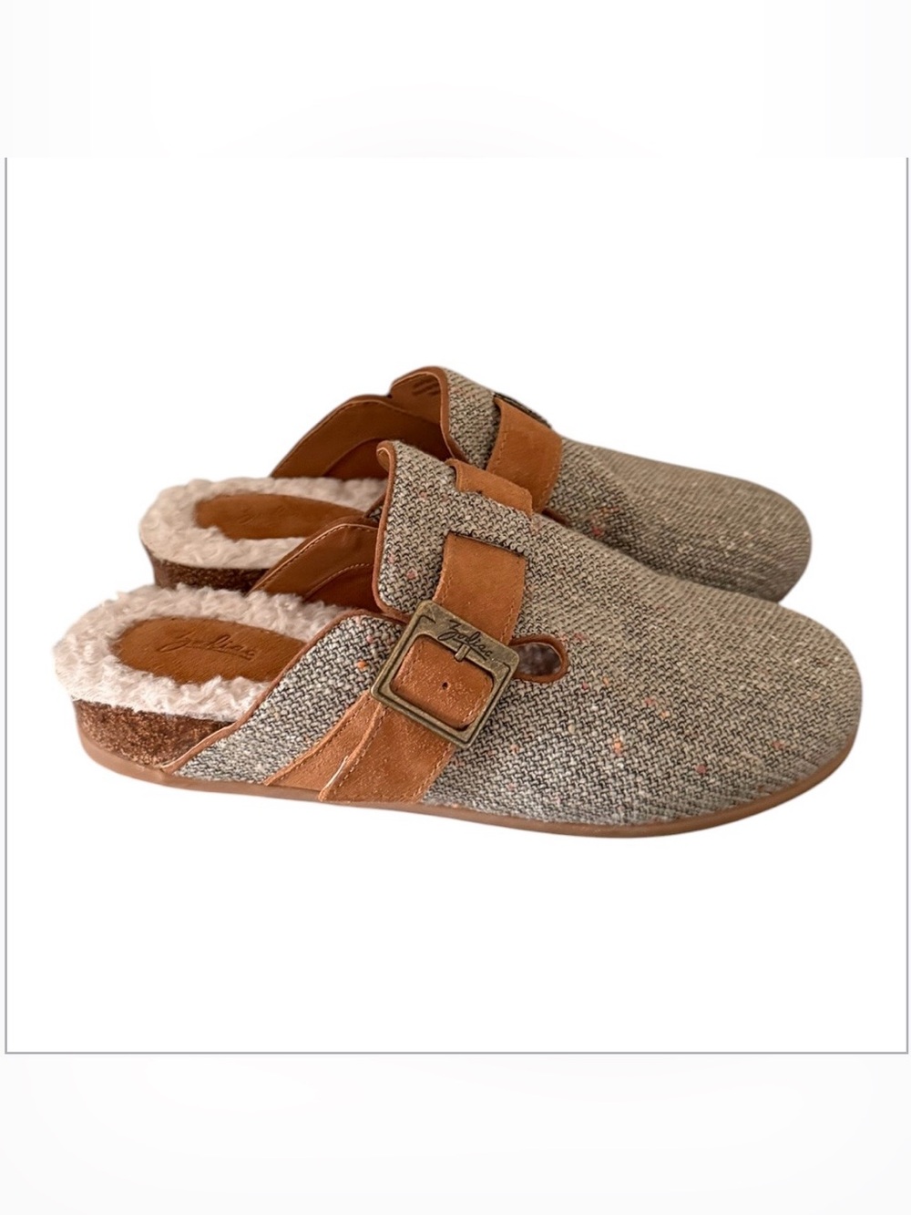 NEW Zodiac Maui-1 Cozy Tweed Slip-On Clogs Faux Fur Size 7M